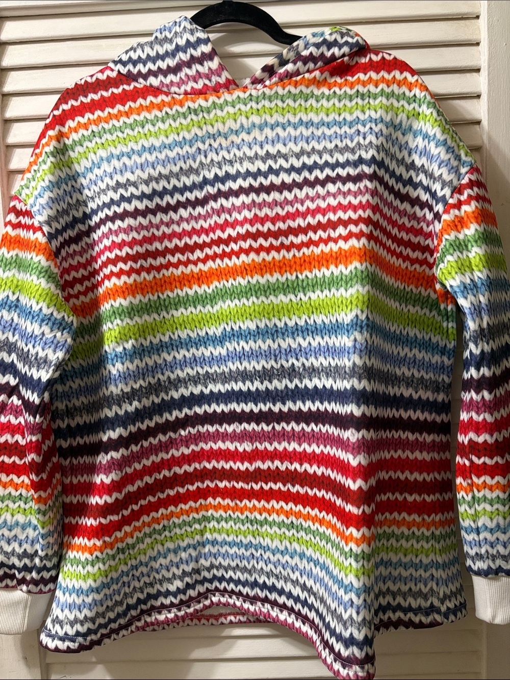Source Unknown Multicolor Striped Hooded Knit Sweater